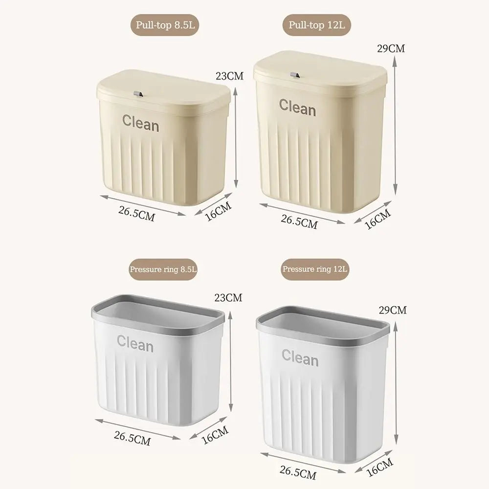 Cubo de compost para cocina con montaje bajo fregadero o en pared, con tapa