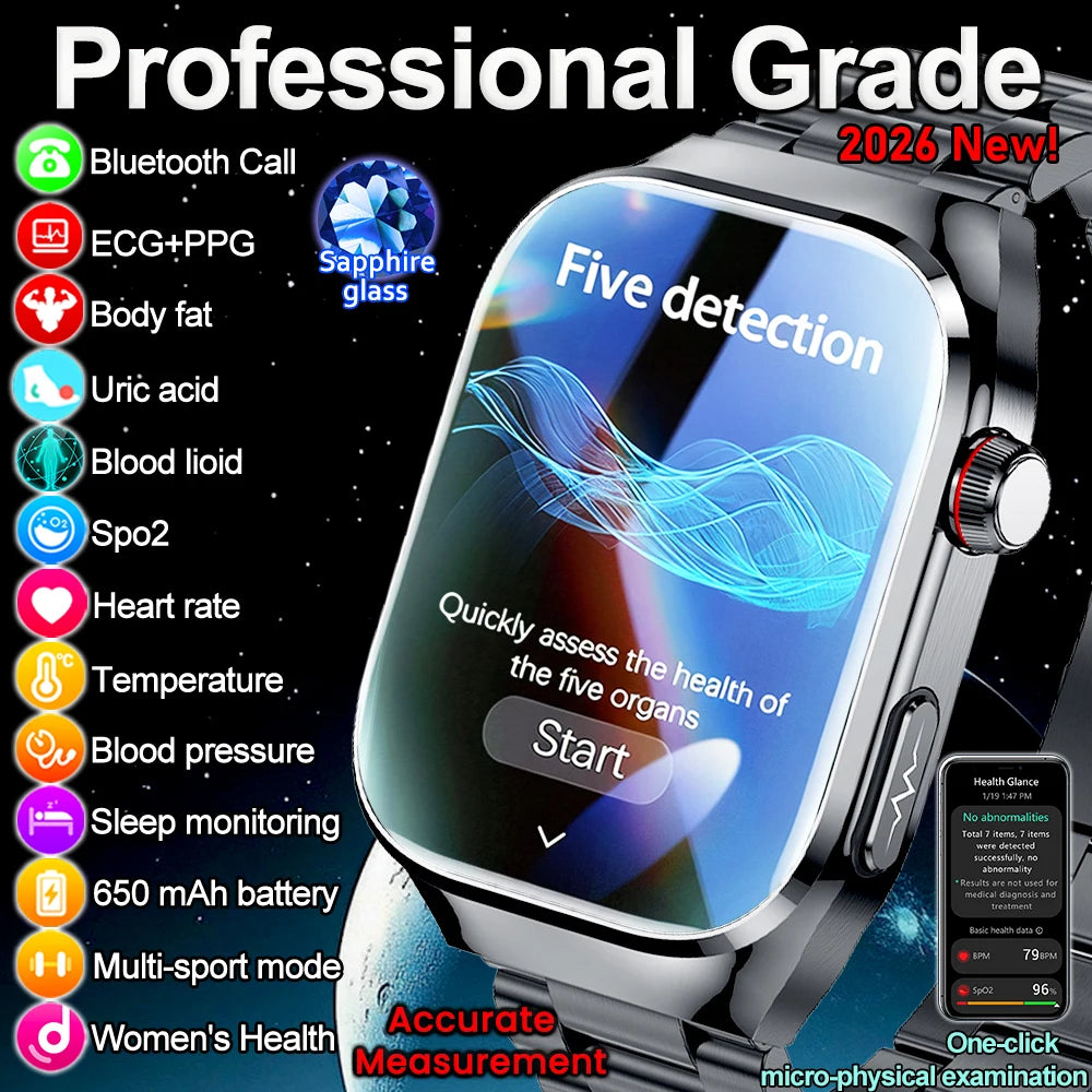 Reloj Inteligente ECG Presión Arterial Bluetooth