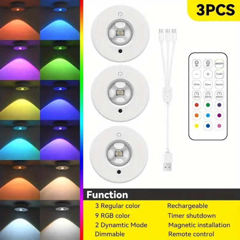 Luz Nocturna RGB con Control Remoto, 12 Colores