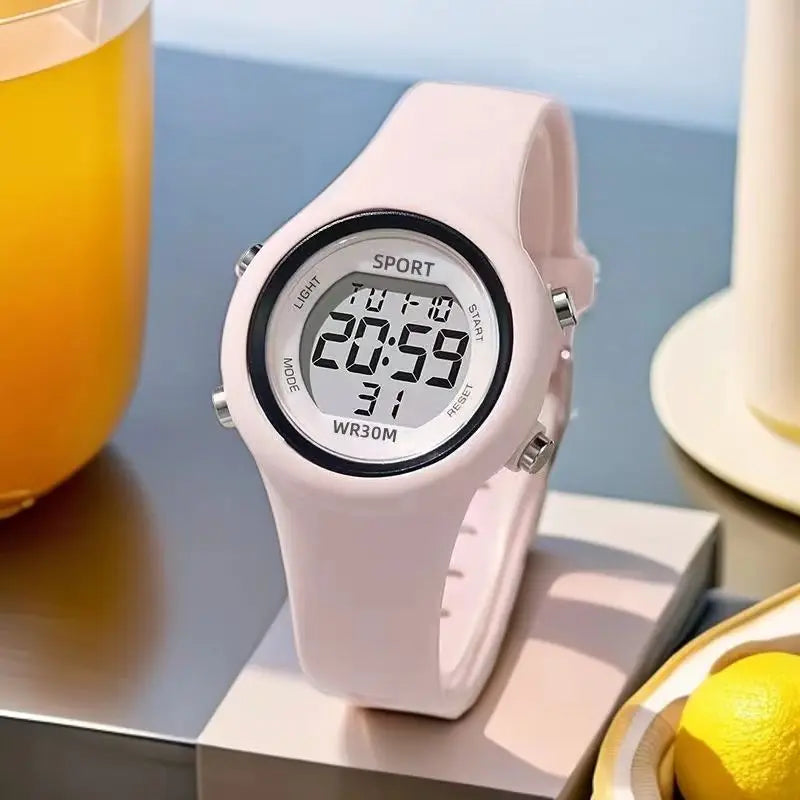 Reloj infantil con orejas de gato y pulsera, reloj digital impermeable, reloj deportivo electrónico LED para niñas, niños, estudiantes, regalo para niños