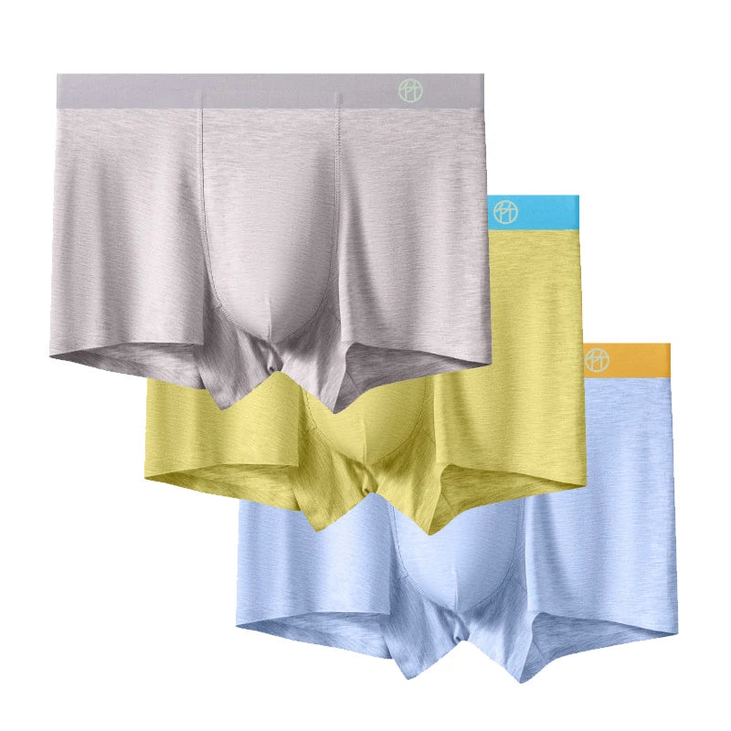 Ropa interior de fibra de bambú para hombre, Boxers cómodos y transpirables, calzoncillos de fibras regeneraradas L XL XXL 3XL 4XL, 3 uds.
