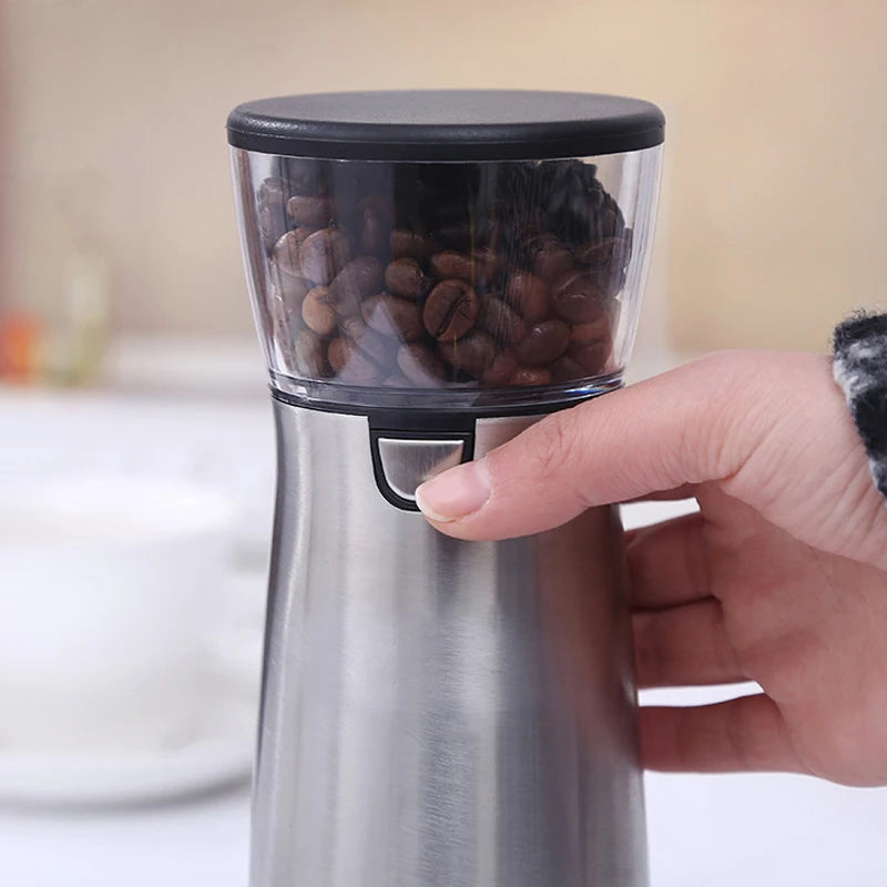 Molinillo de granos de café eléctrico recargable por USB, máquina de molino de café Manual de acero inoxidable, molinillos de granos, accesorios de cocina