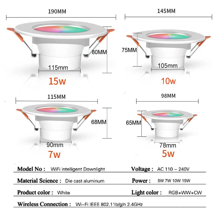 Foco LED Regulable WiFi Zigbee Compatible con Alexa