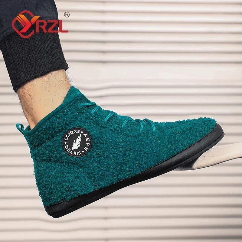 YRZL zapatos de algodón para hombre, zapatillas ligeras de invierno de alta calidad, mocasines de algodón para interiores de felpa, zapatos cálidos de invierno para hombre