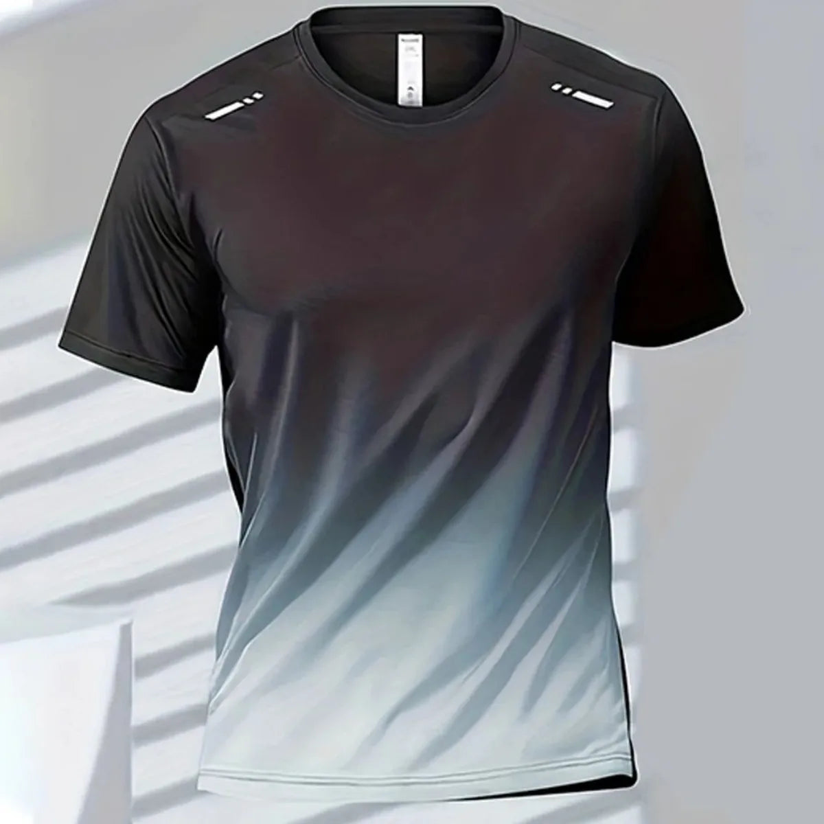 Camiseta Degradada para Hombre, Cuello Redondo, Secado Rápido