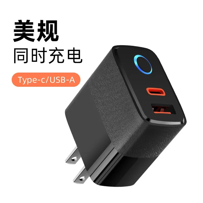 Cargador Rápido Doble Puerto PD+QC5.0 con Indicador LED