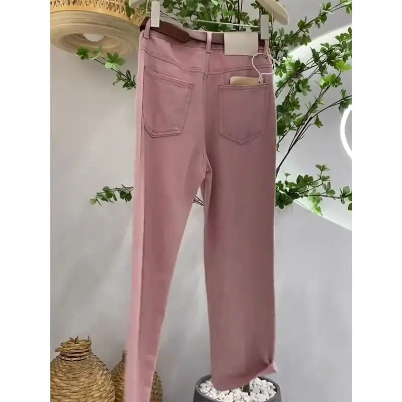 Pantalones Vaqueros Y2K de Cintura Alta para Mujer, Estilo Coreano, Elásticos