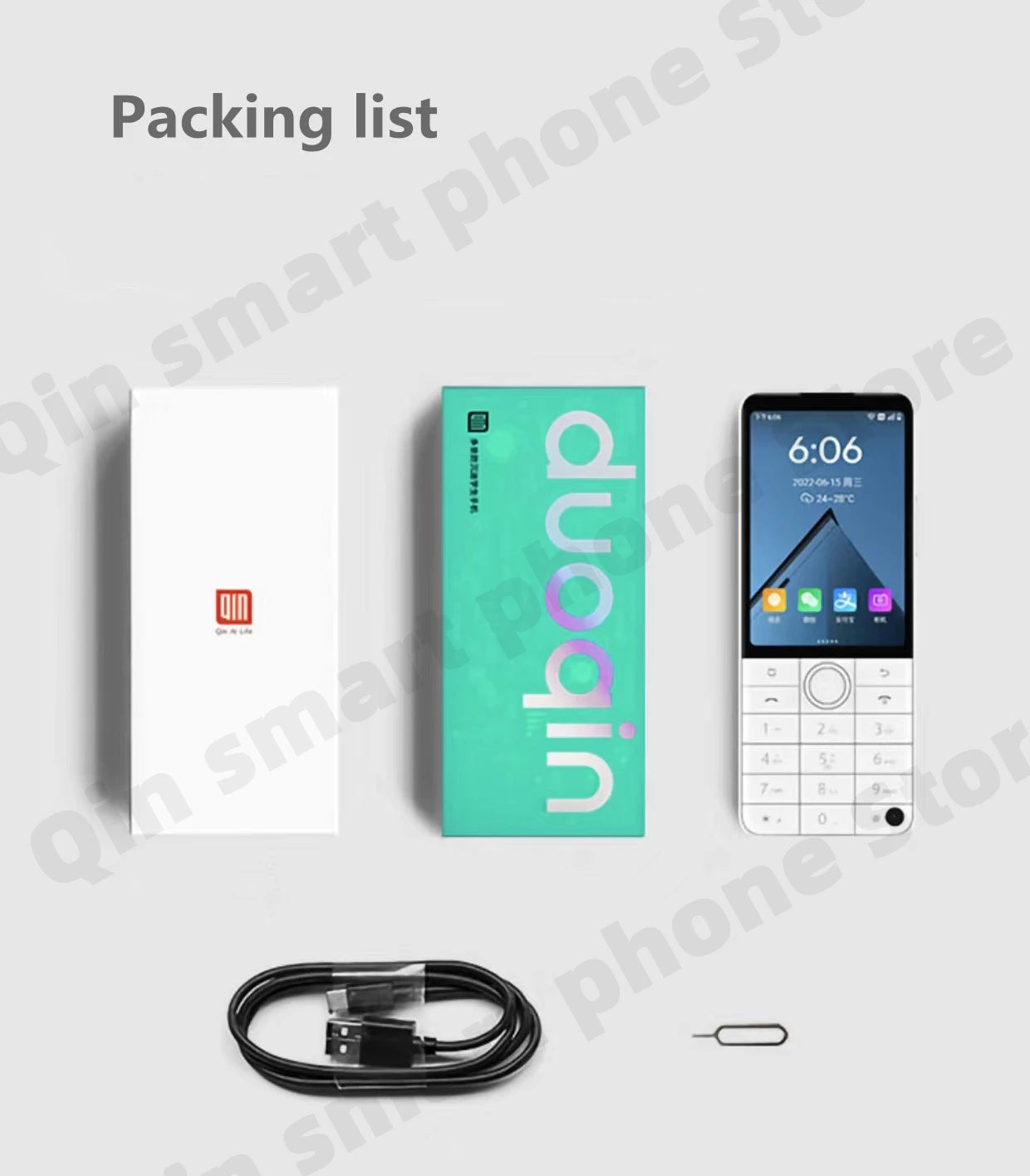 Nuevo Qin F22 Pro pantalla táctil inteligente teléfono Wifi 5G + 3,5 pulgadas 4GB 64GB agregar Google Store Android versión QinGlobal teléfono móvil