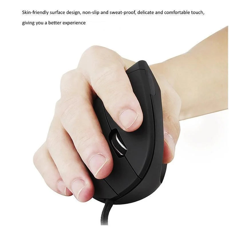 Ratón RGB Vertical con cable para mano derecha, Mouse ergonómico para juegos, 3200DPI, USB, óptico para muñeca, saludable, para PC y ordenador
