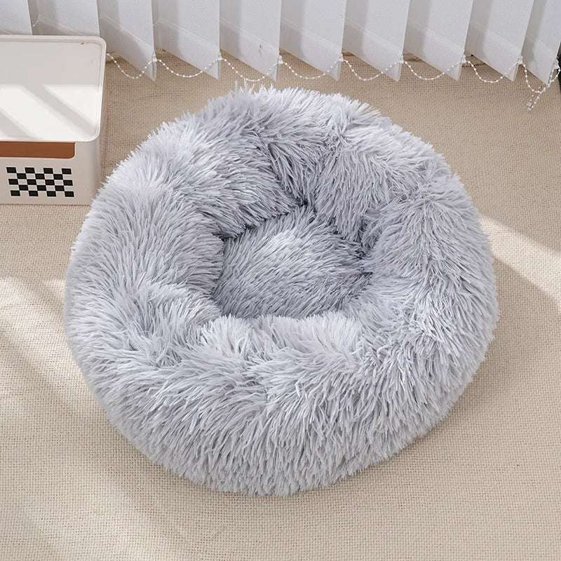 Cama Nido Redonda de Felpa para Mascotas — Suave y Cálida