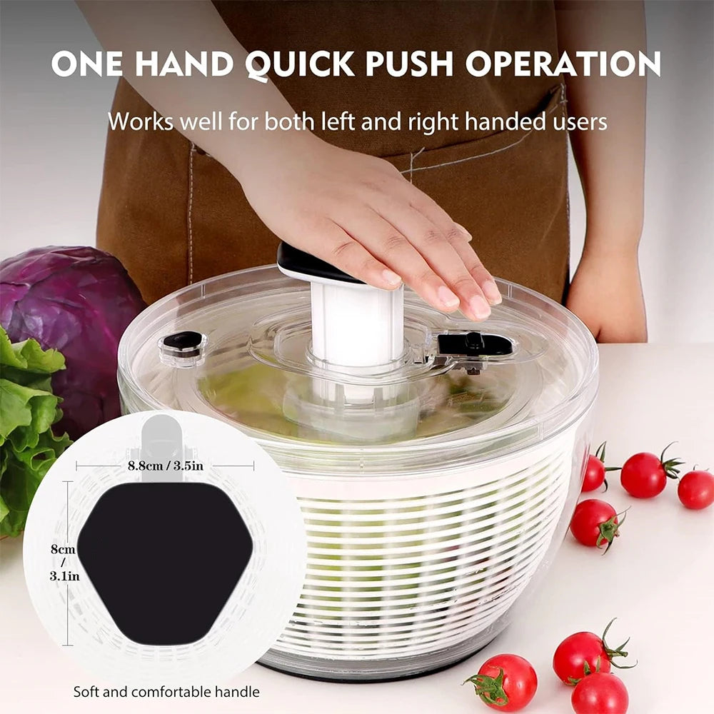 LMETJMA-espeador de ensalada de 6,3 QT, secador de lechuga grande, Spinner de una sola mano, fácil de presionar, secador de verduras grande, mezclador de ensalada, lavadora JT251