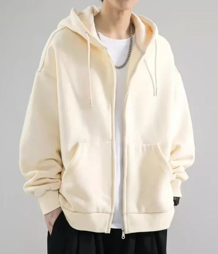 Ropa masculina Sudadera sólida negra para hombres Sudaderas con capucha con cremallera completa Invierno Jóvenes En oferta Ofertas Estilo coreano de alta calidad S