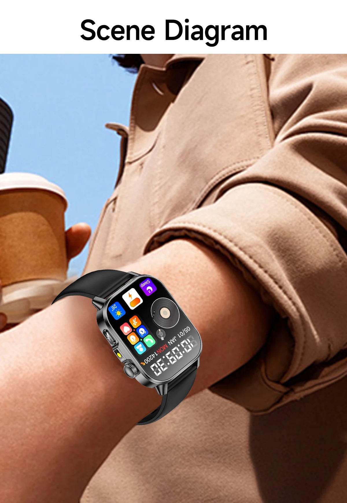 Reloj Inteligente con Diagnóstico ECG, Oxígeno en Sangre y Pantalla AMOLED