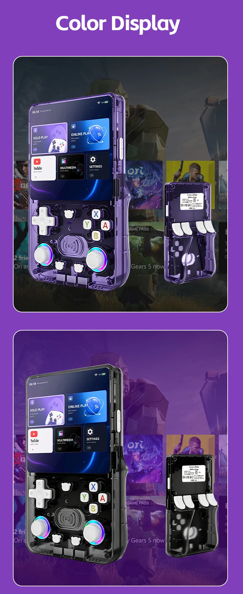 Consola de Juegos Retro X36 Ultra, Pantalla IPS HD de 4.2 Pulgadas, Sistema Dual Android 10, WiFi, Multijugador, Más de 20000 Juegos, Regalos