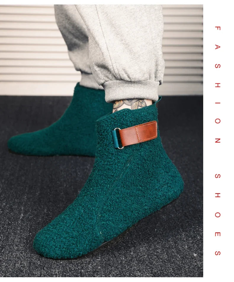 YRZL, zapatos de algodón de invierno, botines para hombre, zapatillas ligeras sin cordones cálidas, mocasines de algodón de felpa para interiores, zapatos cálidos de invierno para hombre