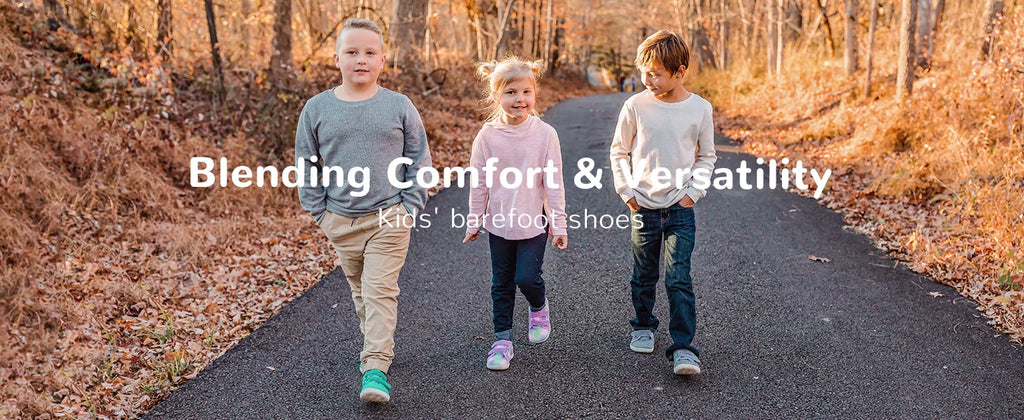 HOBIBEAR Zapatos descalzos para niños y niñas, zapatillas con punta ancha y cierre de gancho, zapatos transpirables ligeros de malla (para niños pequeños/niños pequeños/niños grandes)
