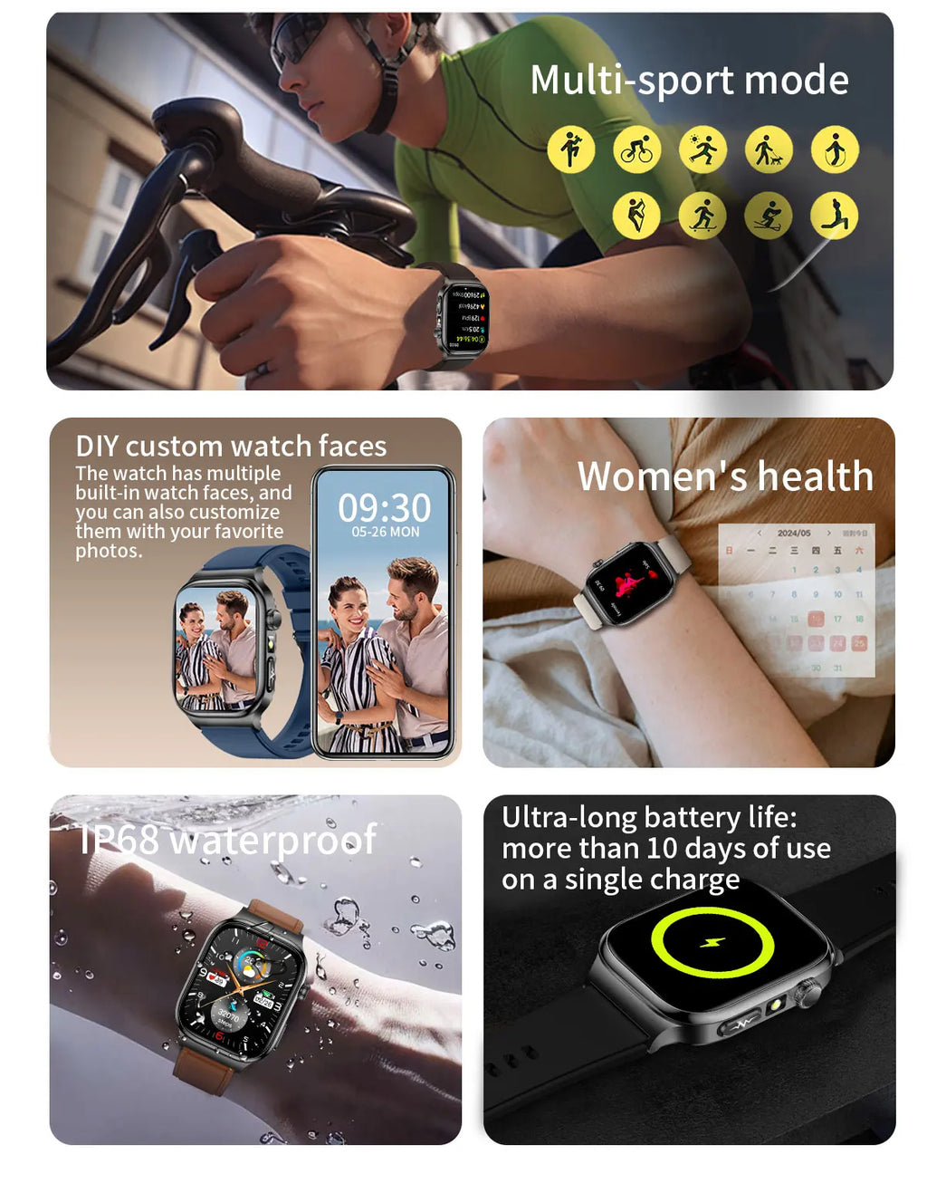 Reloj Inteligente ECG Mujer Bluetooth Voz AI