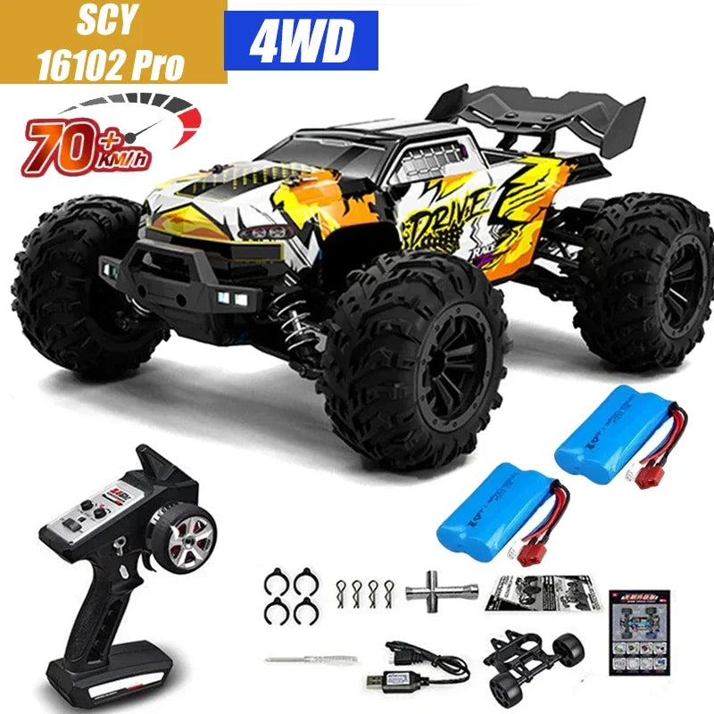 Coche RC MJX VS SCY 16101 16102 PRO 4WD 70Km/h 1/16 de Alta Velocidad, Monster Truck Todoterreno con Control Remoto, Vehículo Eléctrico