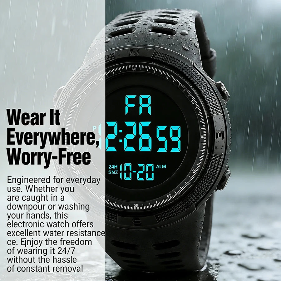Reloj Digital para hombre, reloj de pulsera deportivo militar, relojes deportivos multifunción resistentes al agua, reloj electrónico para niños y estudiantes, regalos para hombres