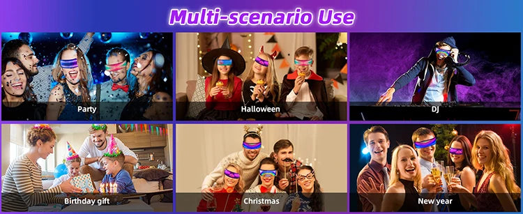 Gafas futuristas electrónicas brillantes DIY que brillan en la oscuridad, gafas luminosas LED con Bluetooth, accesorios para fiestas, Bar, actuaciones de festivales