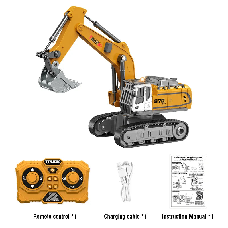 Excavadora Teledirigida Miniatura de Aleación Escala 1:64