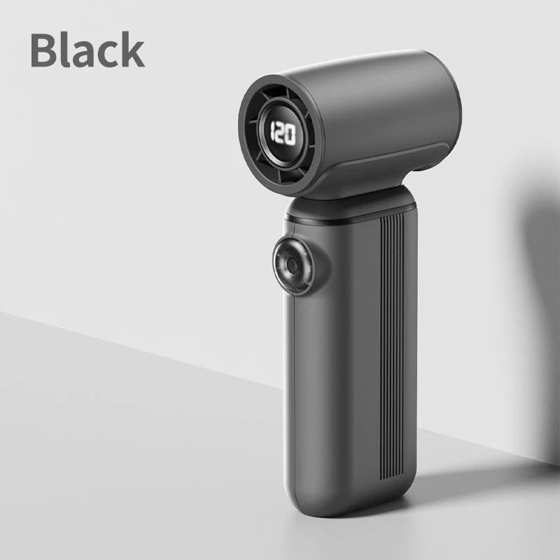 Mini Ventilador de Mano con Pantalla Digital Inteligente, Recargable por USB, Portátil, Batería de Larga Duración, Silencioso y con Viento Potente
