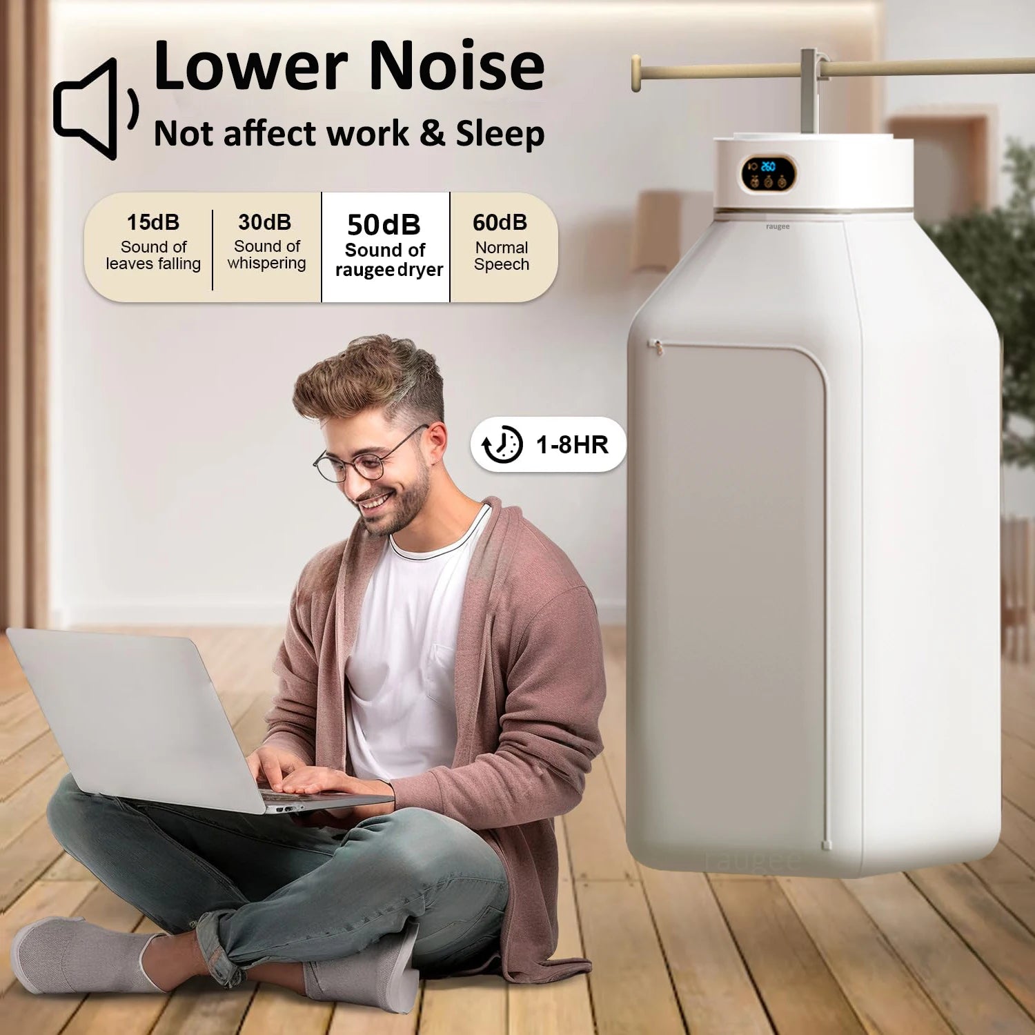 Secadora de ropa portátil plegable con esterilización UV y control remoto