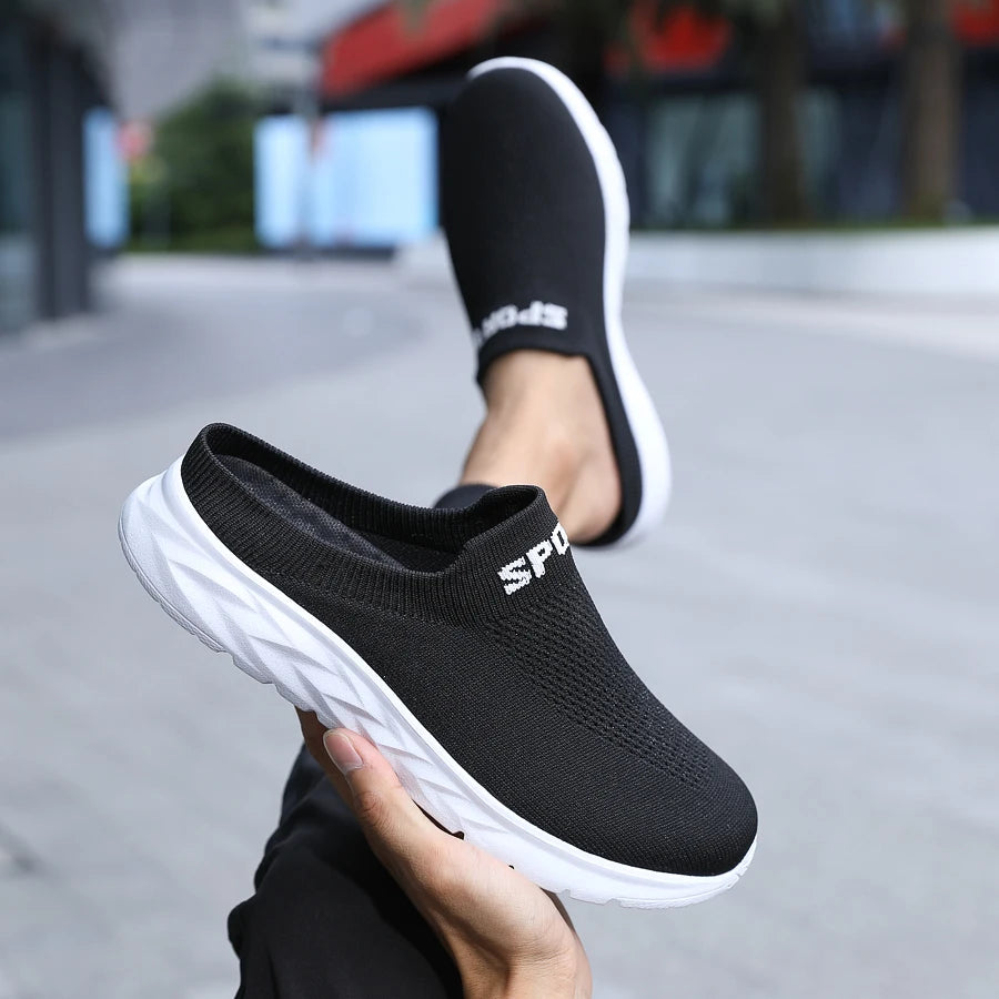 Zapatillas ligeras para hombre, zapatillas transpirables para hombre, zapatos casuales de moda, zapatos planos antideslizantes para hombre, zapatos planos sin cordones para exteriores de talla grande