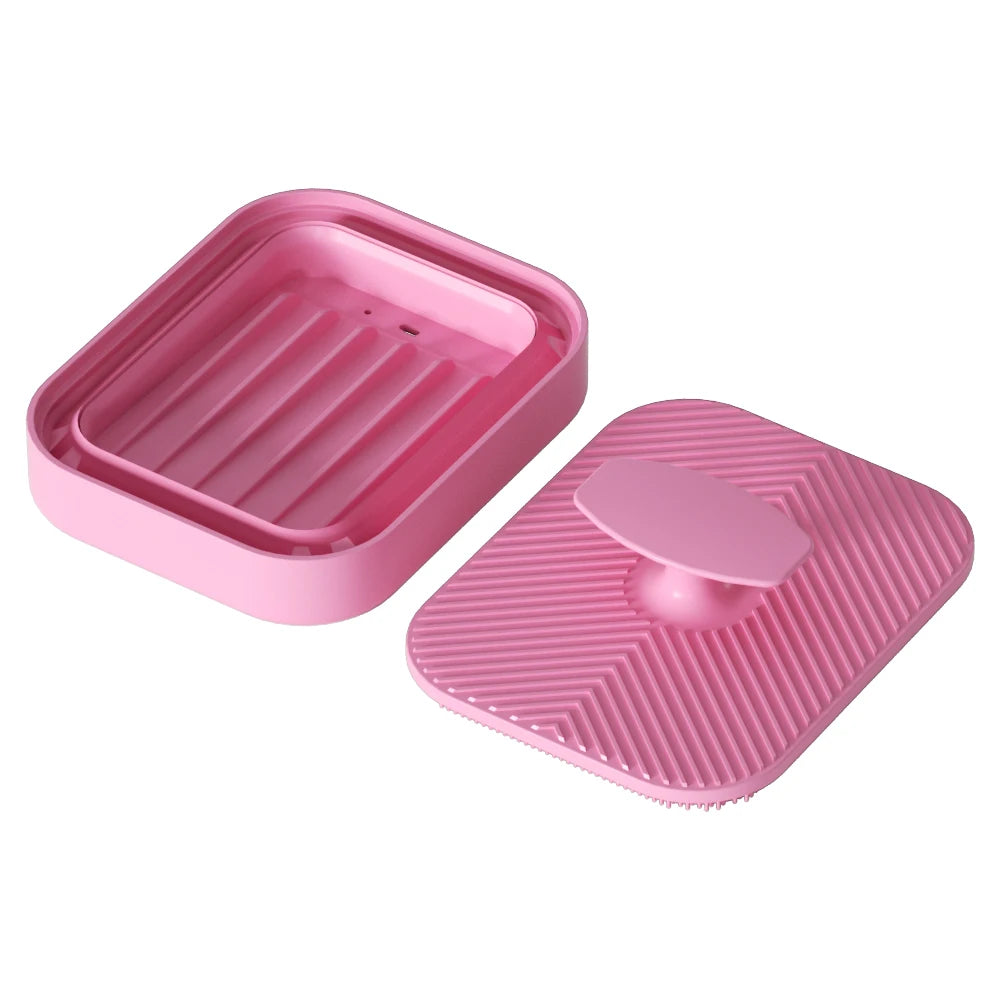 Caja de Jabón de Silicona con Cepillo Exfoliante