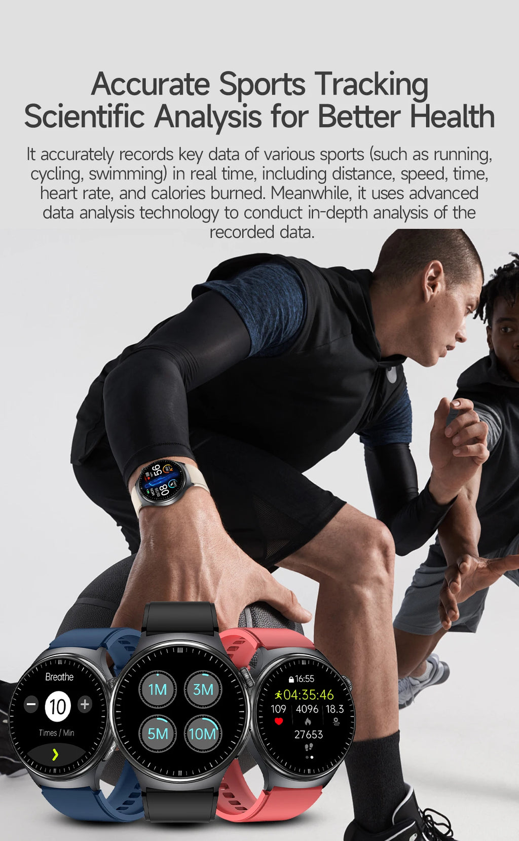 Reloj Inteligente con ECG, Grasa Corporal y Presión Arterial AMOLED