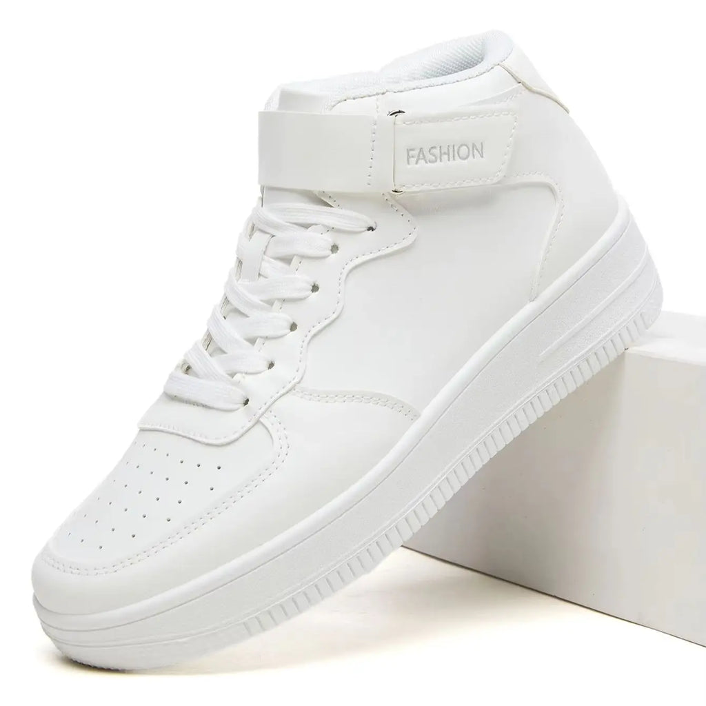 Zapatillas Deportivas Blancas de Plataforma con Cordones para Hombre y Mujer, Calzado Casual Transpirable para Caminar, Estilo Urbano