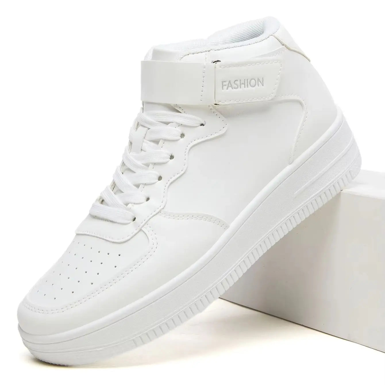 Zapatillas Deportivas Blancas de Plataforma con Cordones para Hombre y Mujer, Calzado Casual Transpirable para Caminar, Estilo Urbano