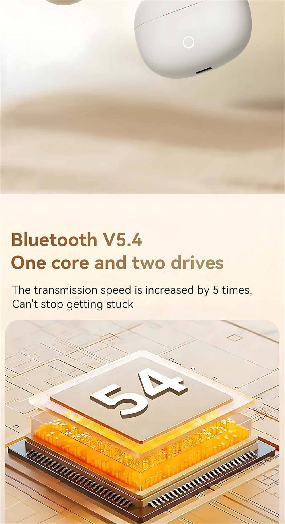 Auriculares TWS Bluetooth 5.3 con Cancelación de Ruido y Micrófono