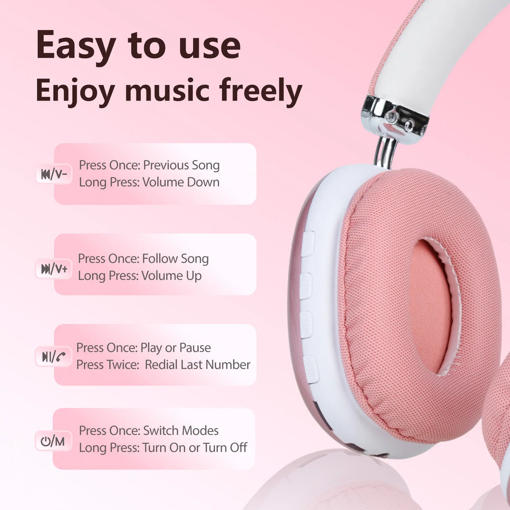 B40 Rosa Auriculares Over-Ear Bluetooth 5.3 HiFi