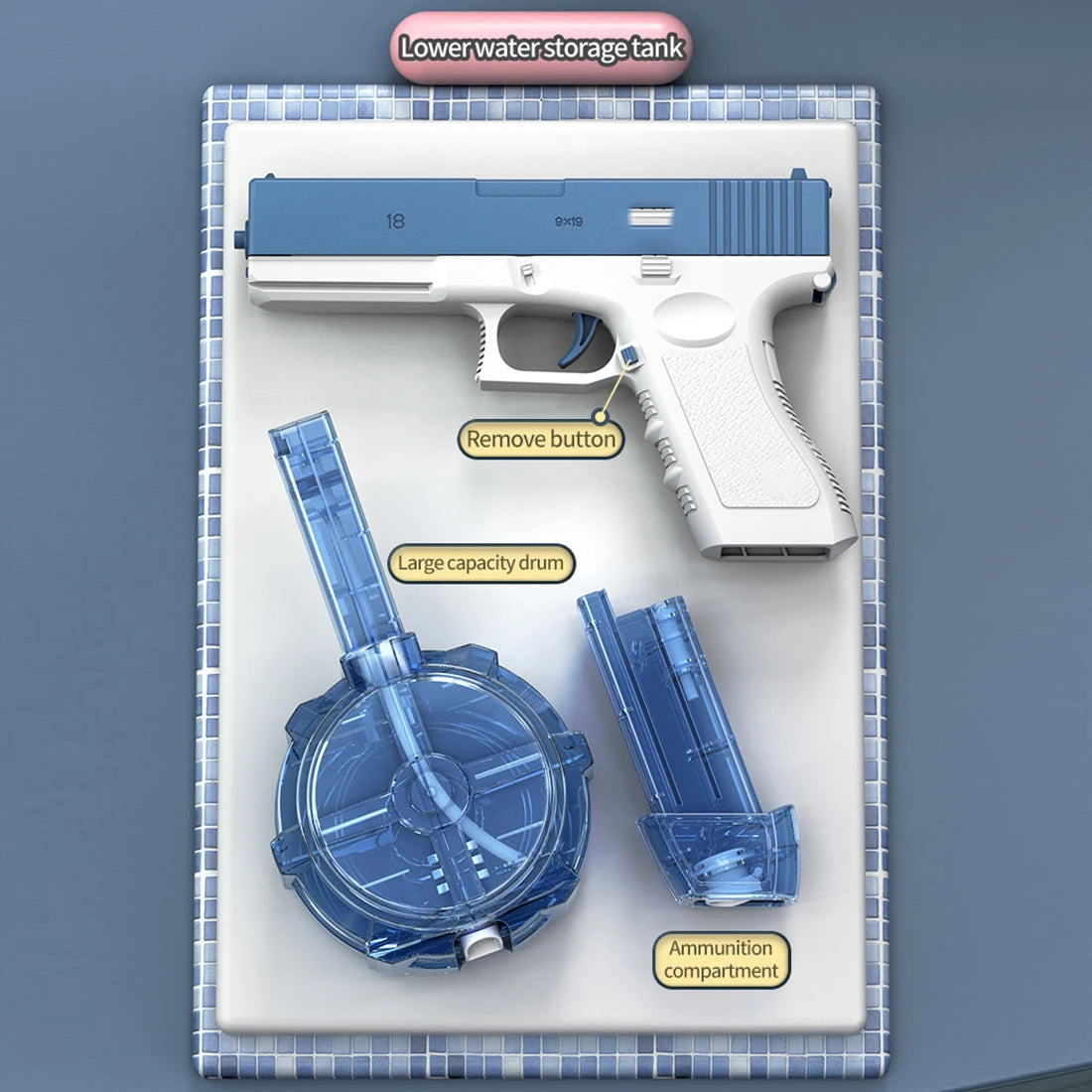 Pistola de Agua Eléctrica, Juguetes de Agua con Chorro, Pistolas de Agua Automáticas de Alta Presión para Niños, Juguetes de Agua Recargables