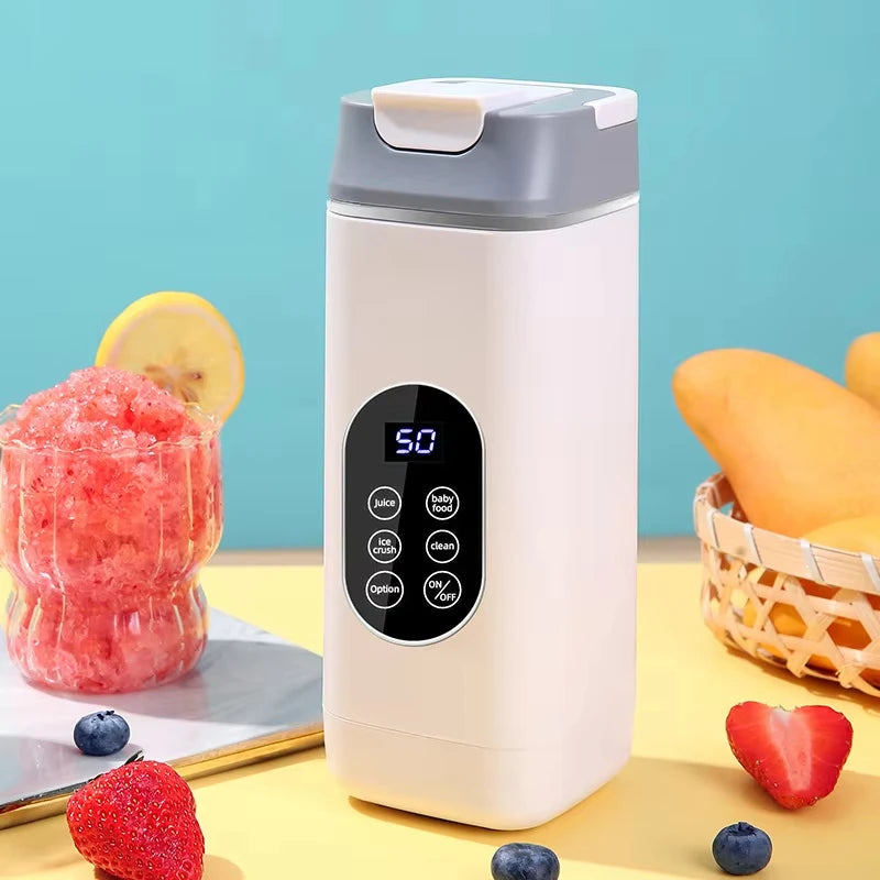 Exprimidor Portátil Recargable USB con 12 Cuchillas para Hielo
