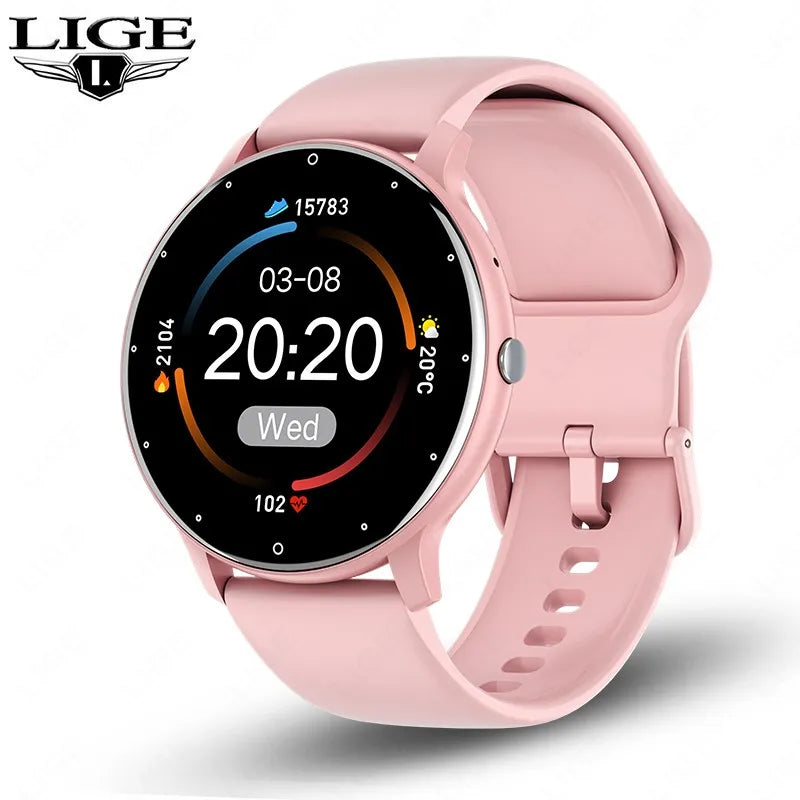 Reloj inteligente LIGE para hombres y mujeres con pantalla completamente táctil, llamadas por Bluetooth, reloj inteligente resistente al agua, relojes deportivos con seguimiento de actividad física para Android iOS