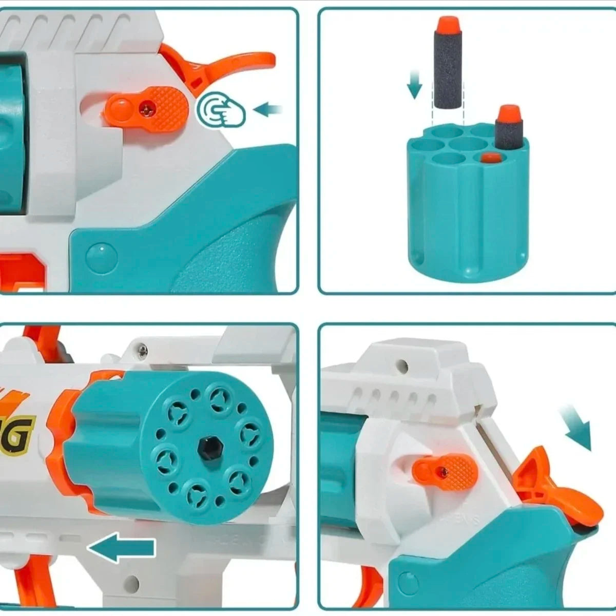 Pistolas de balas suaves para niños, juguete para niños y adultos, pistola de balas de espuma EVA, revólver de deformación rápida, juguetes de tiro al aire libre, regalos