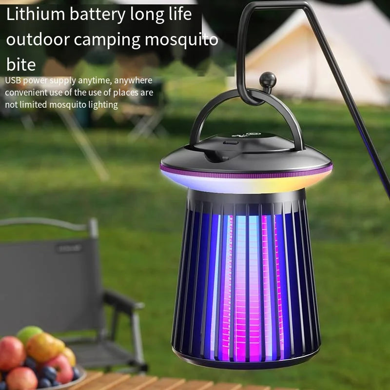 Lámpara antimosquitos con luz nocturna, matamoscas eléctrico recargable por USB para exteriores, patio trasero, terraza, Camping