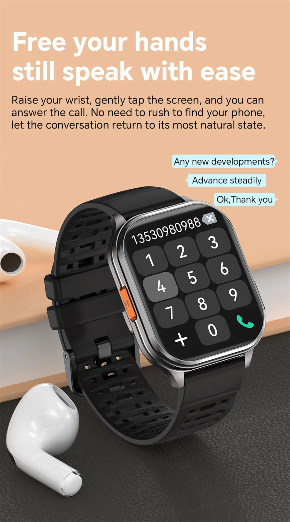 Reloj Inteligente Cámara Monitor de Salud Fitness