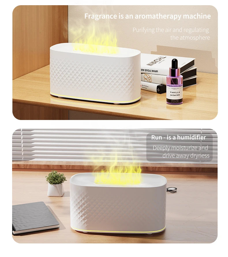 Nueva lámpara de ambiente colorida USB, máquina de aromaterapia de escritorio para el hogar y la Oficina, humidificador creativo de llama con grietas, pulverizador de atomización de aire