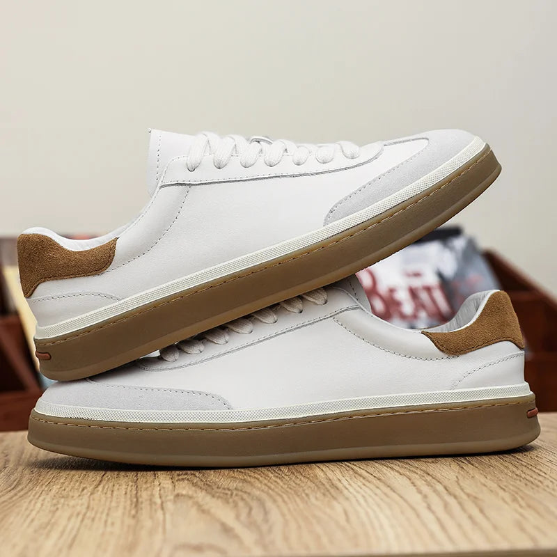 Zapatillas casuales de cuero para hombre, livianas y cómodas para uso diario