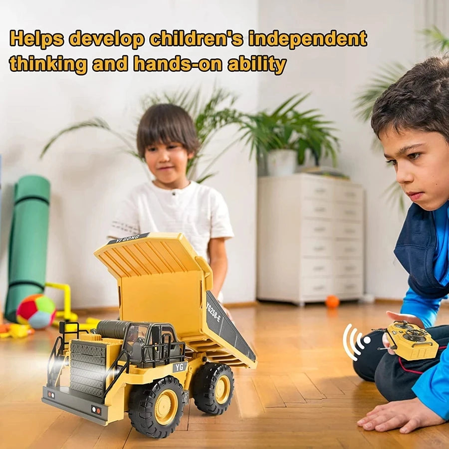 Excavadora, Volquete y Bulldozer RC 4x4 de Aleación, Vehículos de Construcción
