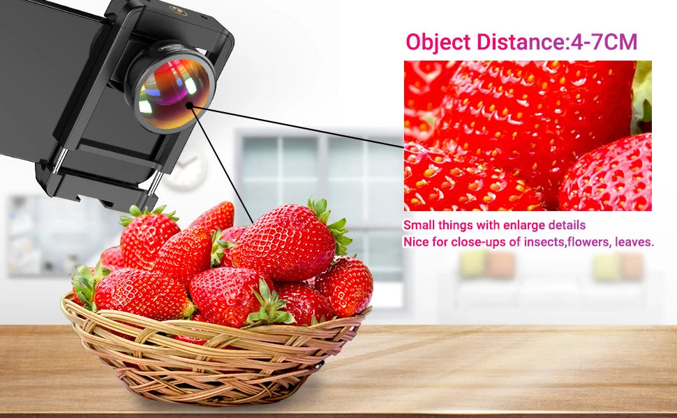 Lente Macro 100mm APEXEL 4K HD con Filtro CPL para Smartphone