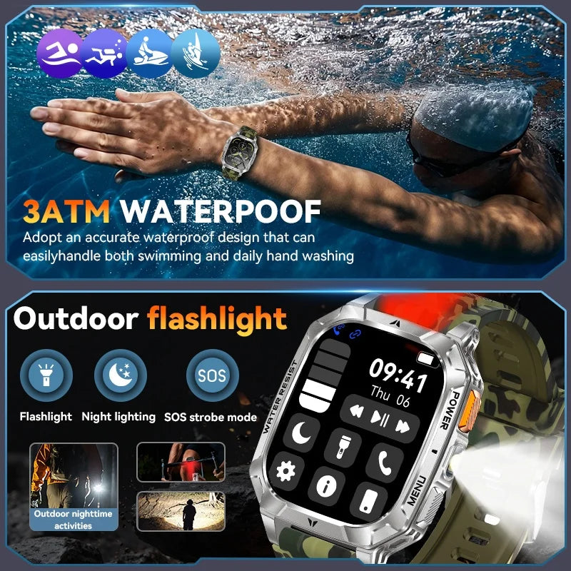 Reloj Inteligente LIGE Militar Batería 1400mAh Bluetooth