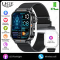 LIGE Reloj Inteligente Linterna LED Militar