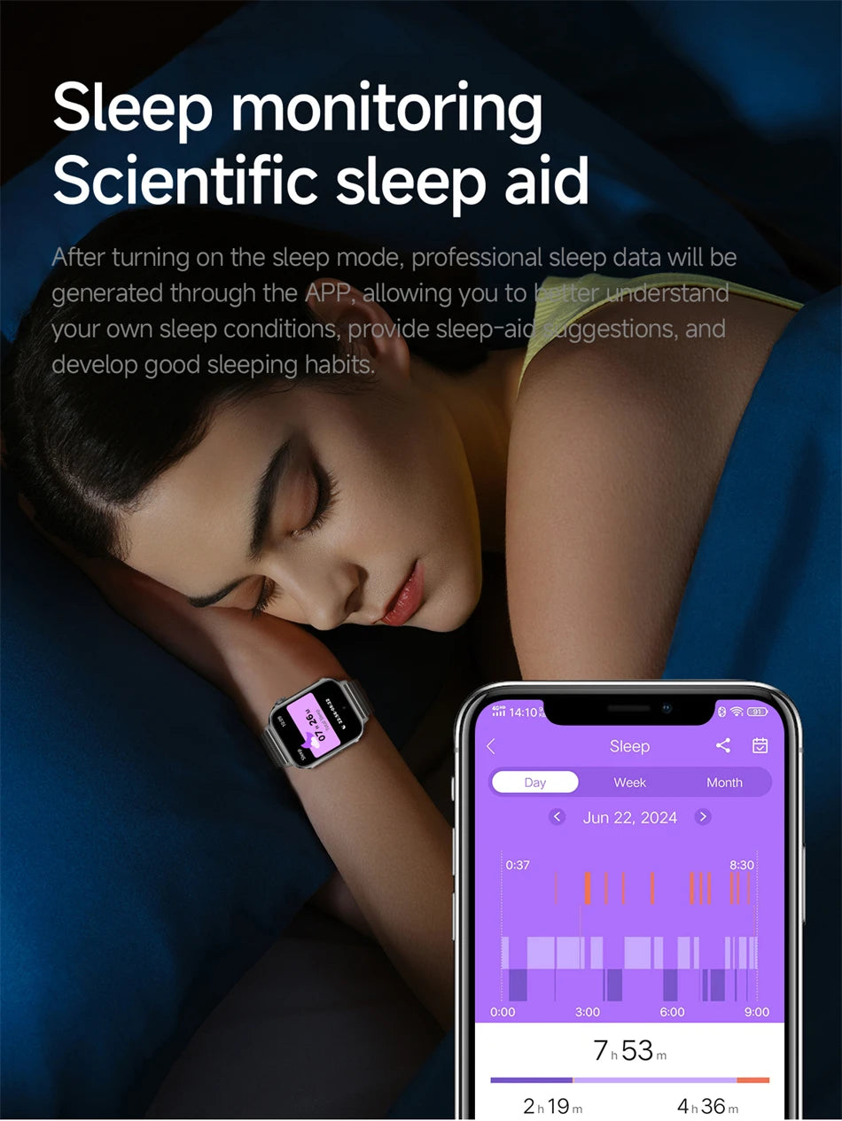 Smartwatch LIGE con llamadas Bluetooth, monitor de salud y carga rápida tipo C