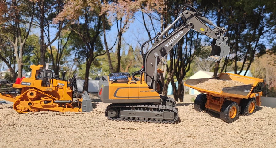 Excavadora, Volquete y Bulldozer RC 4WD con Control Remoto, Vehículos de Construcción