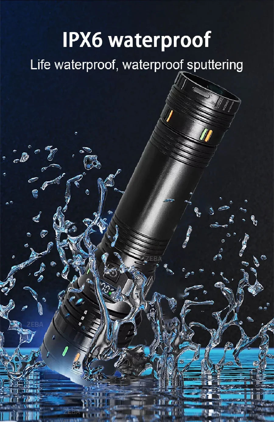 Linterna Táctica LED Recargable de Alto Alcance para Camping