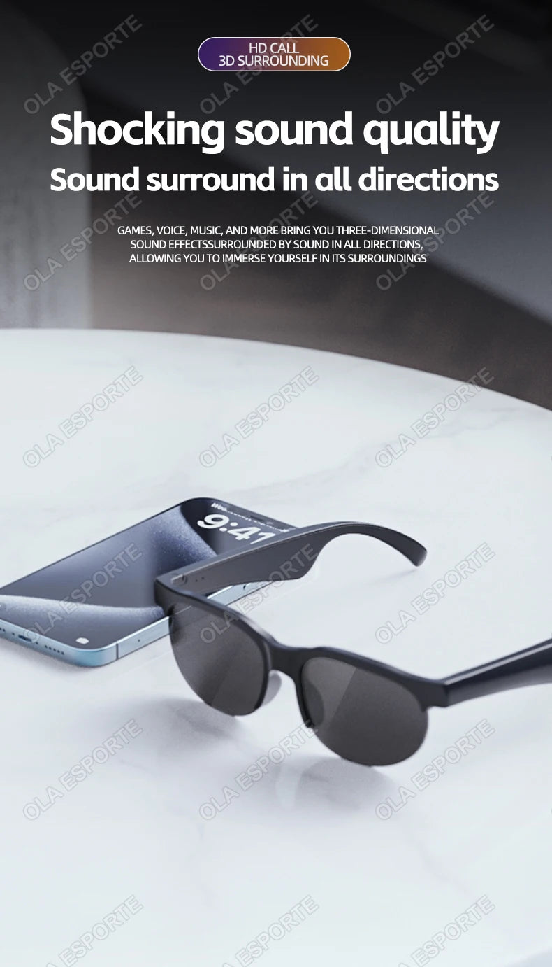 Gafas Inteligentes con Auriculares Bluetooth 5.3